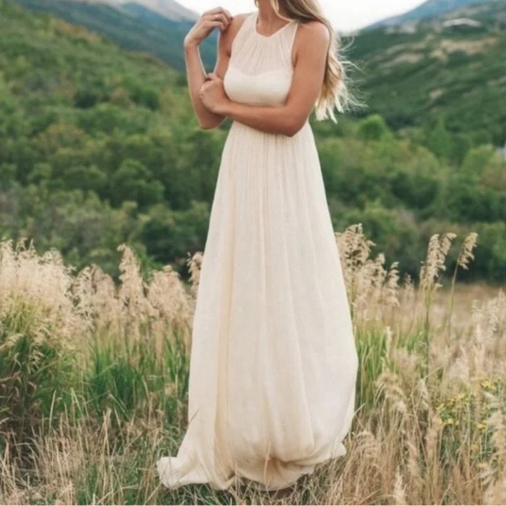 J. Crew Silk Formal Wedding Maxi Dress Sweatheart Cream